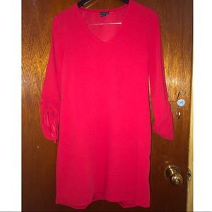 Tahari Red Long Sleeve Dress